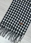 lenço flanelado xadrezinho preto/branco