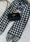 lenço flanelado xadrezinho preto/branco