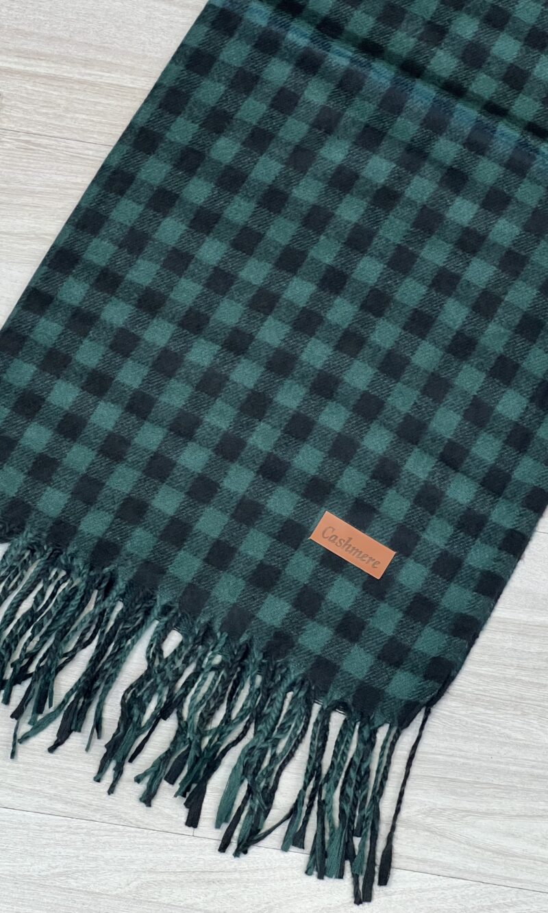 lenço flanelado xadrezinho preto/verde