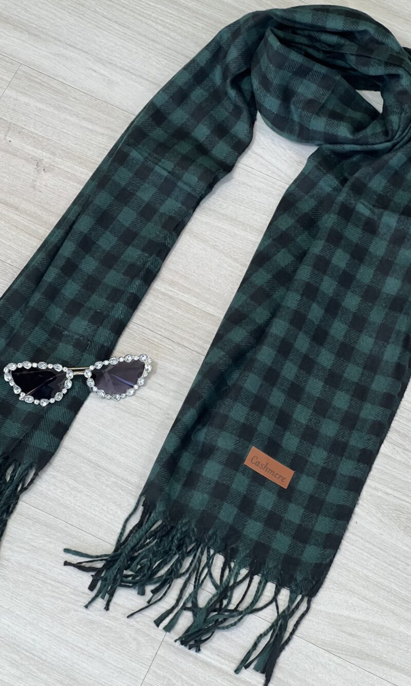 lenço flanelado xadrezinho preto/verde