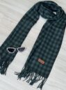 lenço flanelado xadrezinho preto/verde