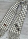 lenço flanelado xadrezinho bege/branco