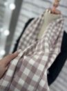 lenço flanelado xadrezinho lilás/off white