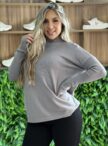 blusa alongada max cinza