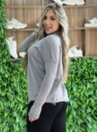 blusa alongada max cinza