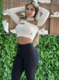 cropped manga longa bad mi off white