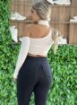 cropped manga longa bad mi off white