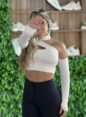 cropped manga longa bad mi off white