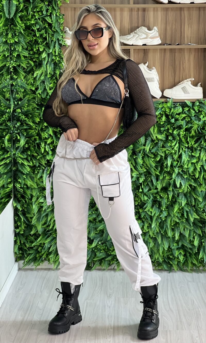 calça parachute luli branco