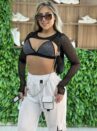 cropped arrastão sara preto