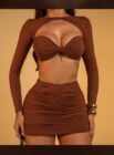 conjunto manga longa luna marrom