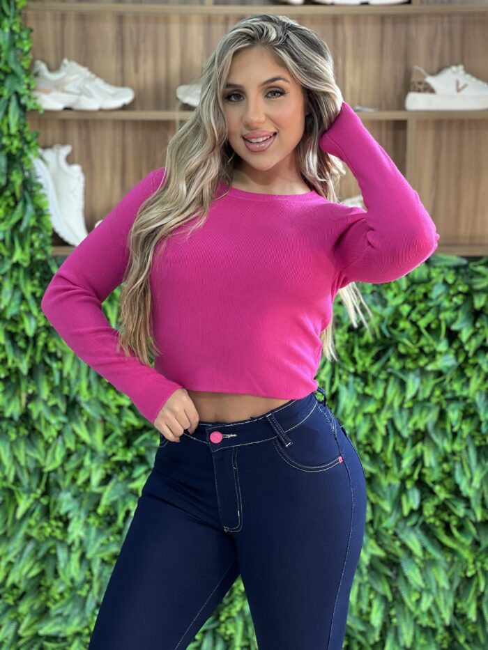 cropped modal jô rosa pink