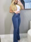 calça jeans flare modeladora frida
