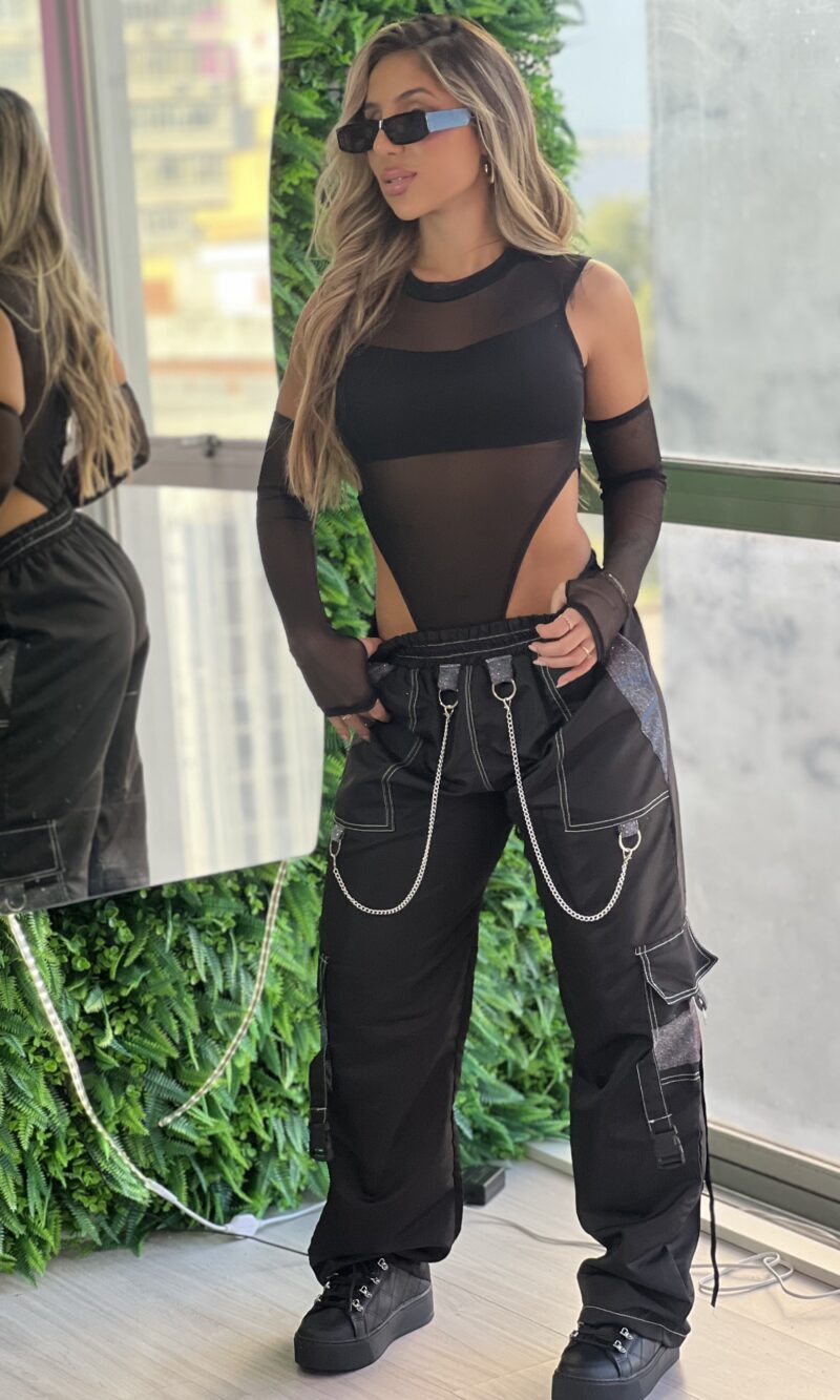 calÇa parachute galaxy preto