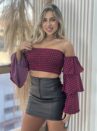 blusa ciganinha xadrez rosa