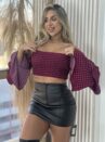 blusa ciganinha xadrez rosa