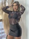body tule mescla preto/cinza