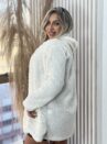 casaco teddy com zíper off white