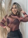 body tule mescla marrom/bege