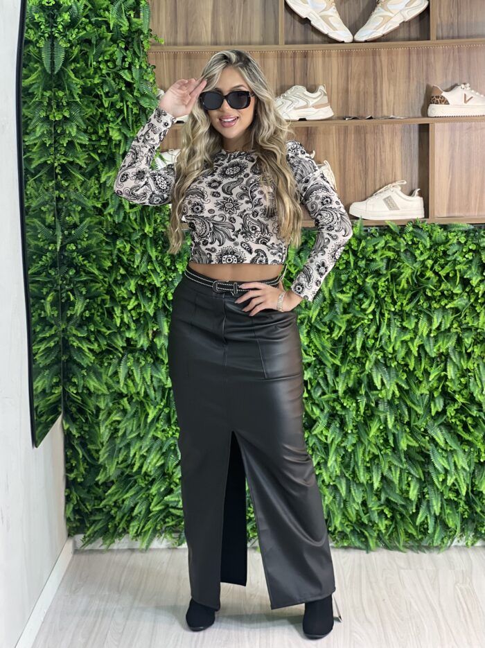 saia midi courino fabi preto saia midi courino fabi preto