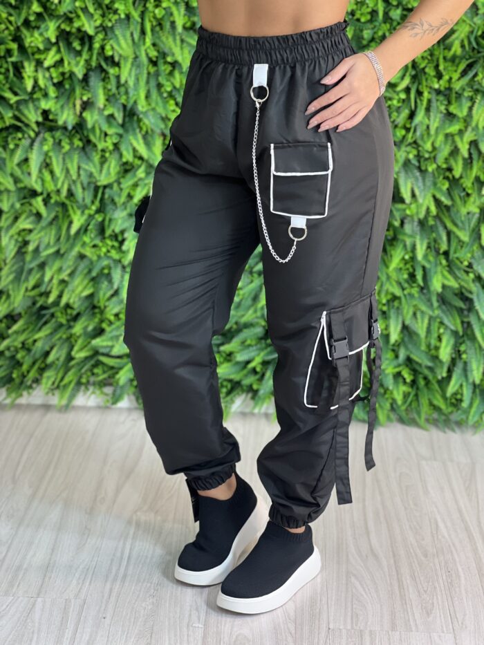calça parachute luli preto calça parachute luli preto