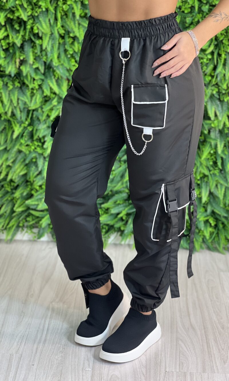 calça parachute luli preto calça parachute luli preto
