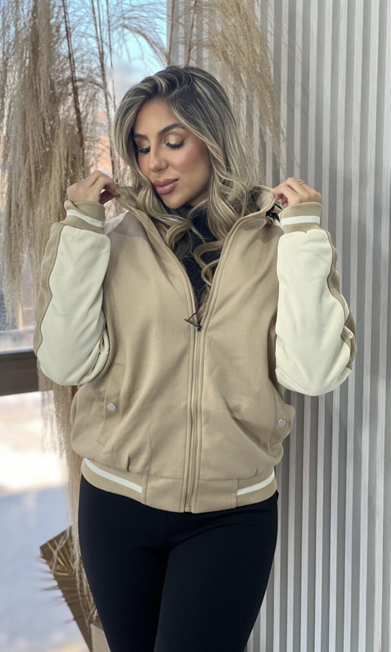 jaqueta amanda bege/off white