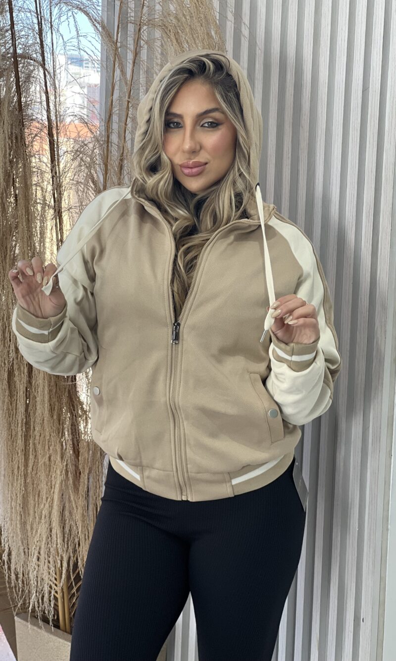 jaqueta amanda bege/off white