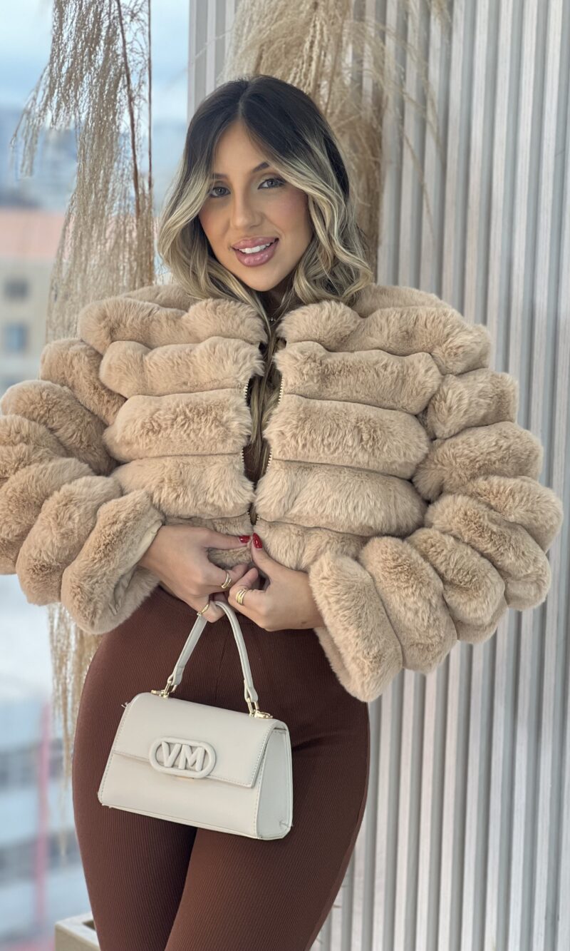 jaqueta puffer frida bege