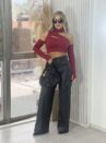 cropped manga longa bad mi bordo