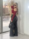 cropped manga longa bad mi bordo