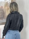 jaqueta couro fake verônica preto