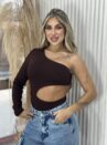 body manga longa suzi marrom