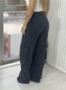 calça jeans cargo wide leg ludmila