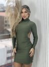 vestido midi manga longa sabrina verde