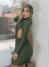 vestido midi manga longa sabrina verde