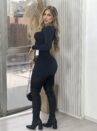 vestido lisa poliamida preto