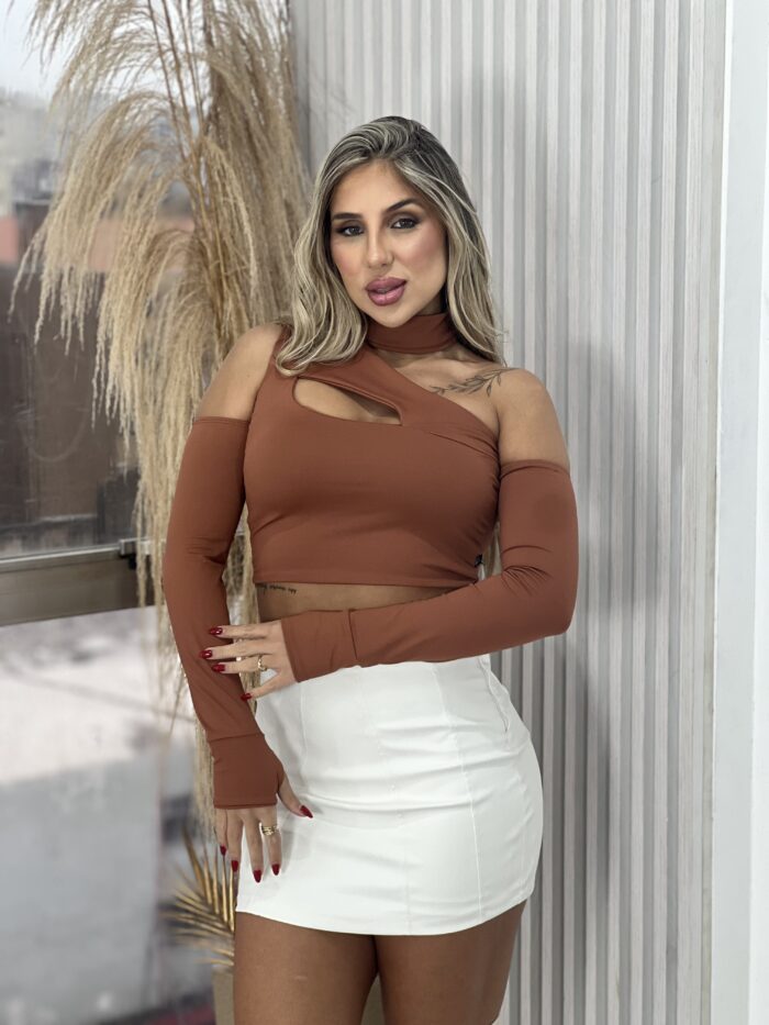 cropped manga longa bad mi caramelo