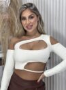 cropped manga longa amanda creme