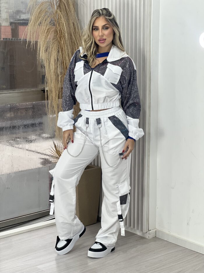 calça parachute galaxy branco calça parachute galaxy branco