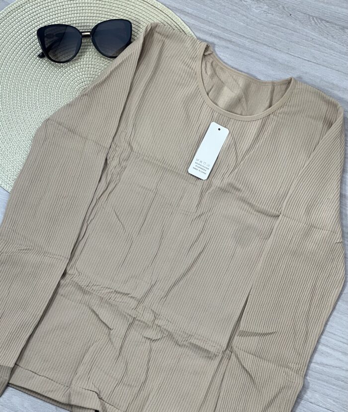 blusa térmica canelada nice bege