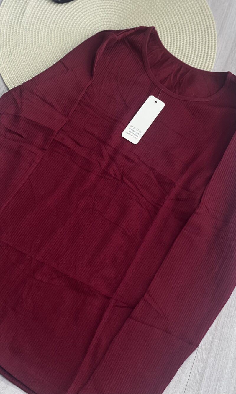 blusa térmica canelada nice bordô
