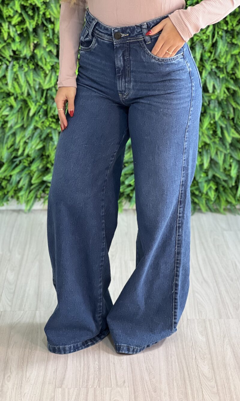calça jeans wide leg jéssy