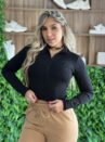 cropped manga longa eliane preto