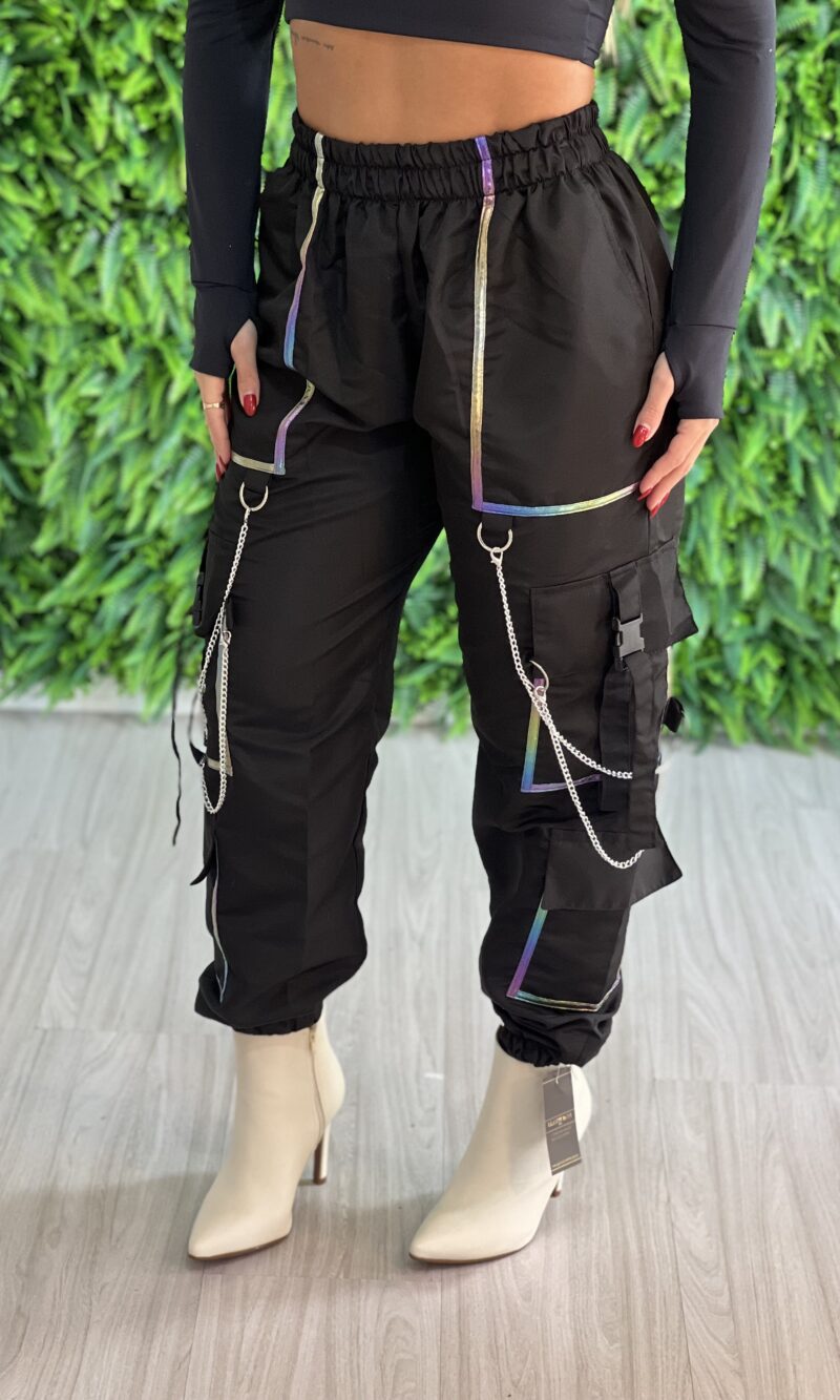 calça parachute pink preto