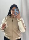 jaqueta amanda bege/off white