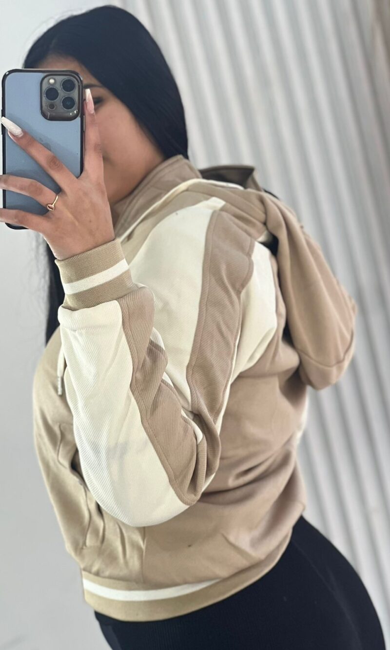 jaqueta amanda bege/off white jaqueta amanda bege/off white