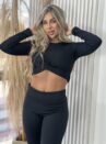 cropped manga longa lili preto