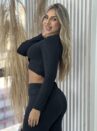 cropped manga longa lili preto