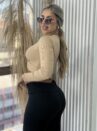 cropped manga longa lili bege